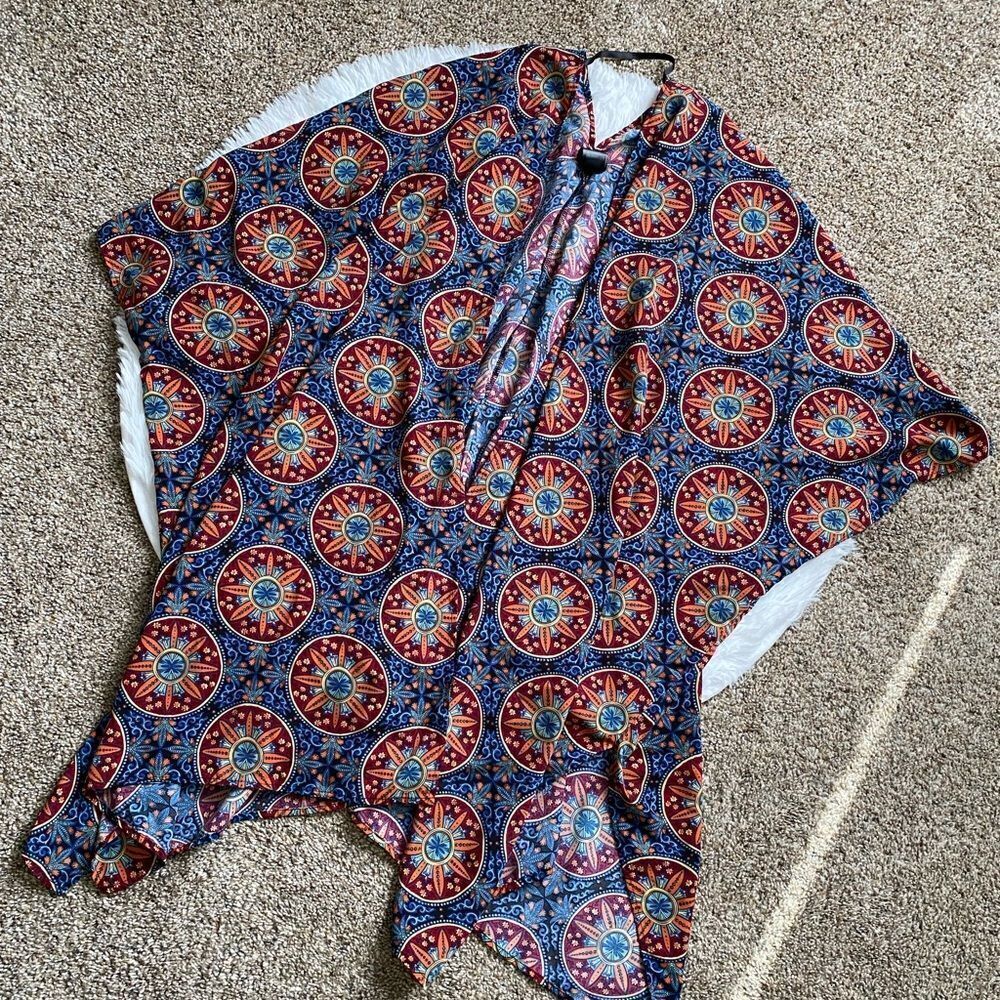 Agnes & Dora Open Front Kimono Multicolor Boxy Lightweight Flowy Medium Large